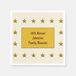 Family Reunion Gold Star Keepsake Annual Big Event Napkin