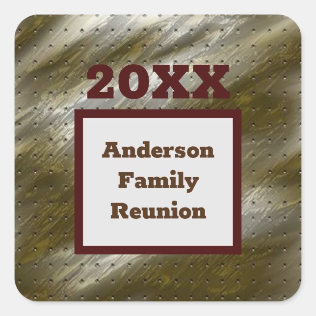 Family Reunion Gold Striped Abstract Envelope Seal (Front)