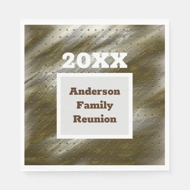 Family Reunion Gold White Diagonal Stripe Abstract Napkin (Front)