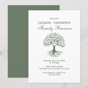 Family Reunion Green and white Invitation