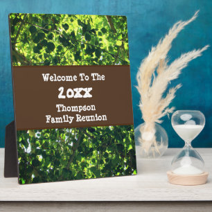 Family Reunion Green Leaves Tree Branches Welcome Plaque