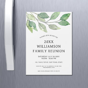 Family Reunion Green Magnetic Invitation Card