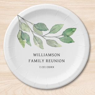 Family Reunion Green Personalised Paper Plate