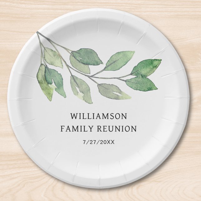 Family Reunion Green Personalised Paper Plate (Creator Uploaded)