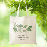 Family Reunion Green Personalised Tote Bag<br><div class="desc">This family reunion keepsake tote bag is decorated with green watercolor foliage. Easily customisable. This bag makes a great family reunion gift. Use the Design Tool to change the text size, style, or colour. Because we create our artwork you won't find this exact image from other designers. Original Watercolor ©...</div>
