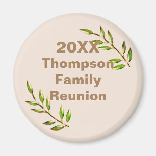 Family Reunion Green Tree Branch Keepsake Memento Magnet