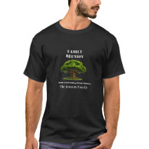 Family Reunion Green tree T shirt Customisable 