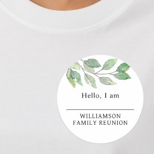 Family Reunion Greenery Name Tag