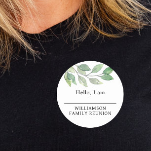 Family Reunion Greenery Name Tag