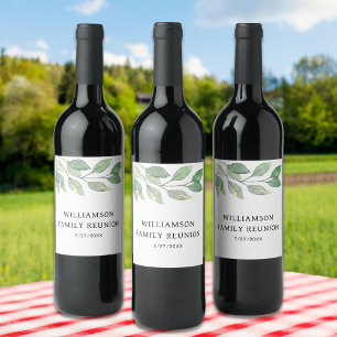 Family Reunion Greenery Wine Label
