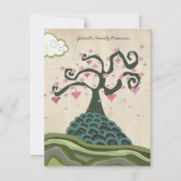 Family Reunion Heart Tree Modern Vector Invite