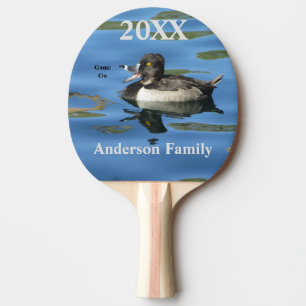 Family Reunion Humourous Duck on Lake Event Ping Pong Paddle
