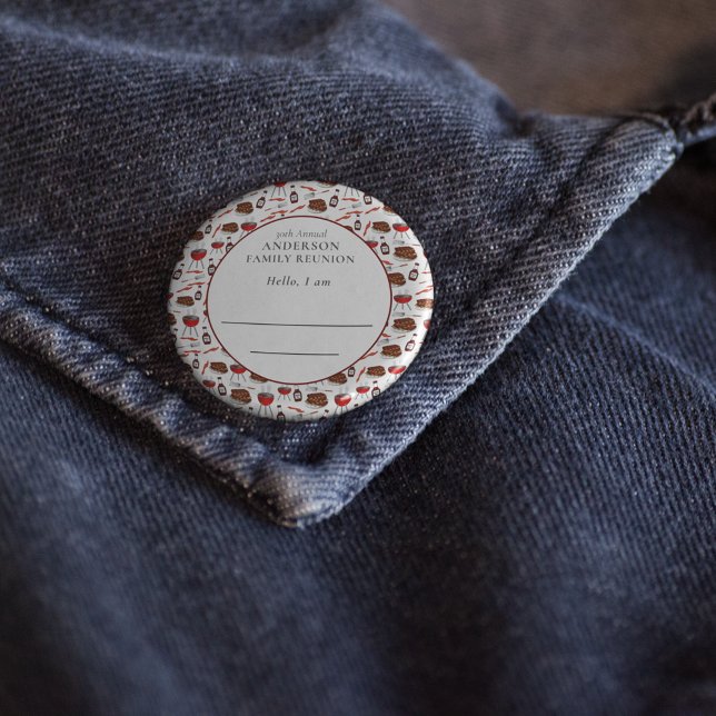Family Reunion Introduction Barbecue Pattern 10 Cm Round Badge (Creator Uploaded)