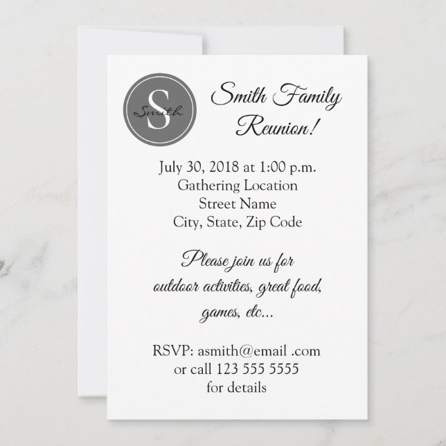 Family Reunion Invitation (Front)