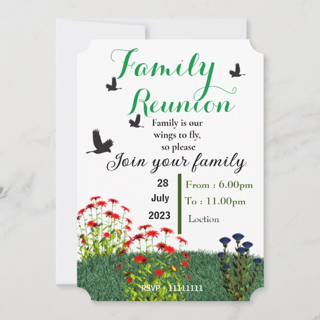 Family reunion  invitation (Front)