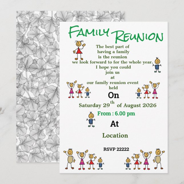 Family Reunion Invitation (Front/Back)