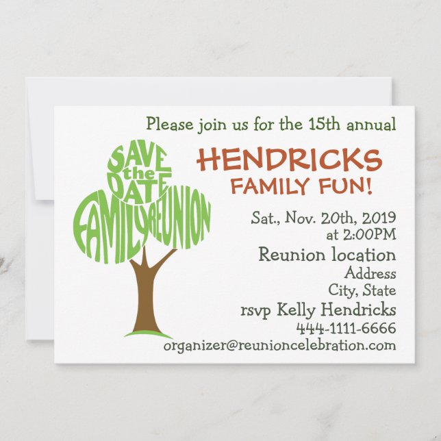 Family reunion invitation (Front)