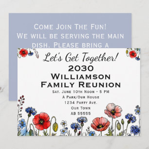Family Reunion Invitation Wildflower Floral Card