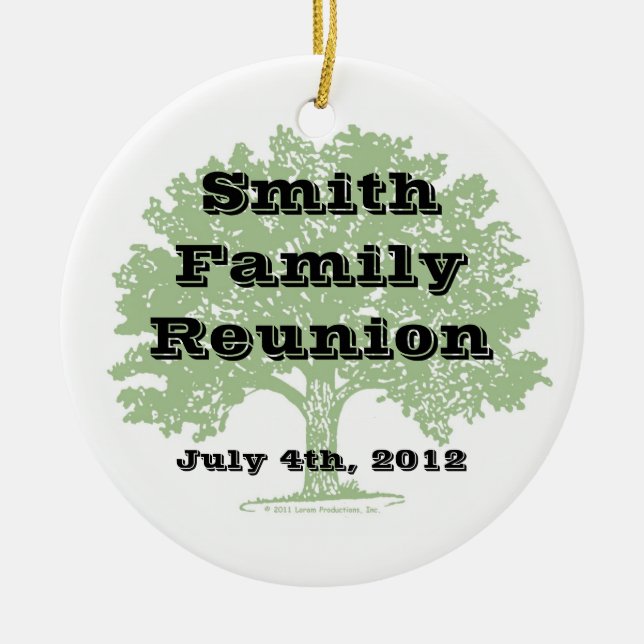 Family Reunion Keepsake Ceramic Tree Decoration (Front)