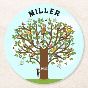 Family Reunion Keepsake Round Paper Coaster