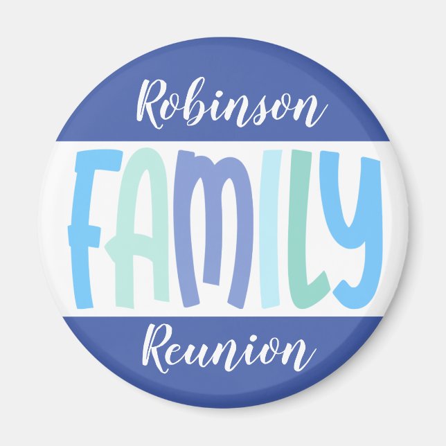 Family Reunion Keepsake Souvenir Circle Magnet (Front)