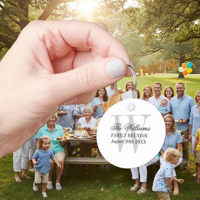 Family reunion keychains with custom name monogram (family reunion keychain)