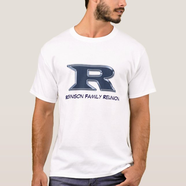 Family Reunion Last Name Letter R Monogram Blue T-Shirt (Front)