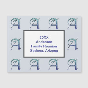 Family Reunion Memento Striped Letter A Monogram