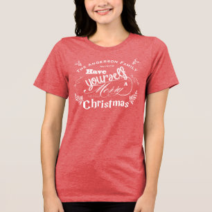 FAMILY REUNION Merry Little Christmas Tri-Blend Shirt