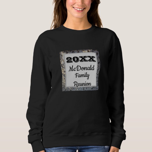 Family Reunion Modern Black Grey Tile Mosaic Sweatshirt (Front)