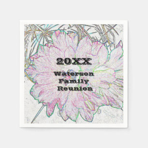 Family Reunion Modern Floral Artistic Flower Napkin