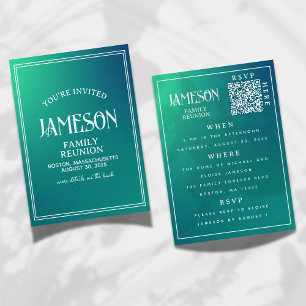 Family Reunion Modern Gradient QR Code Invitation