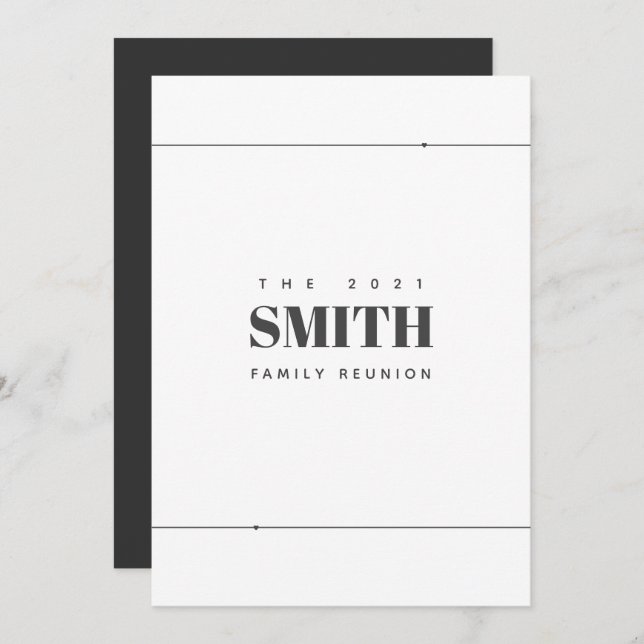 Family Reunion Modern Minimalist Simple  Announcement (Front/Back)