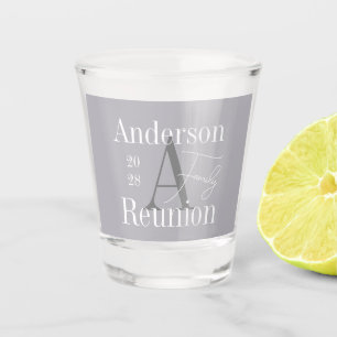 Family Reunion Modern Monogram Party Shot Glass