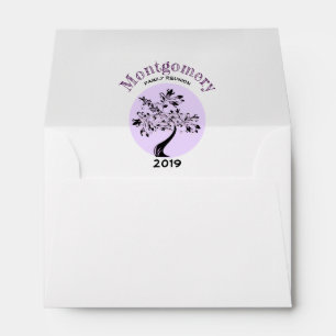 Family Reunion Modern Purple Tree Artwork Envelope