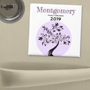 Family Reunion Modern Purple Tree Memento Magnet