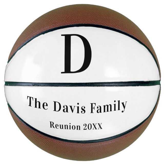 Family reunion monogram name simple basketball (Front)