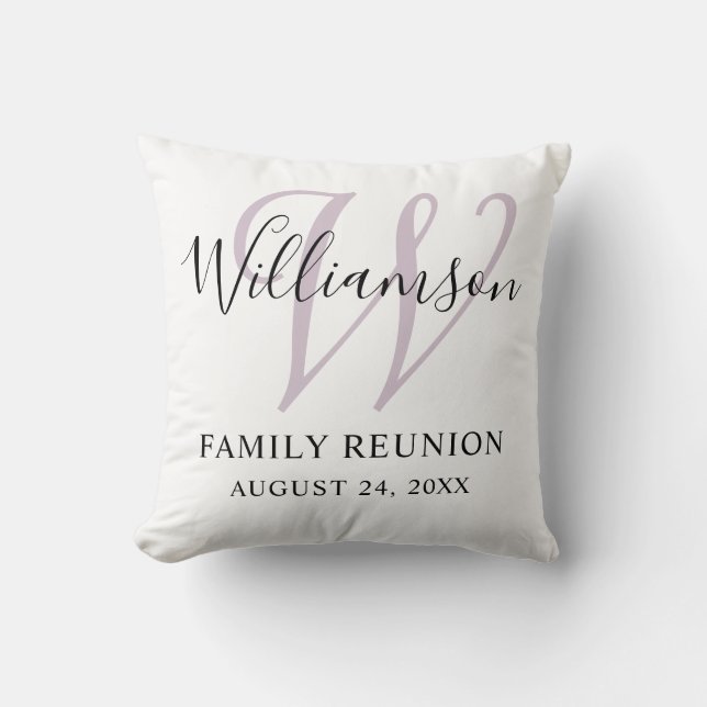 Family Reunion Monogram Simple Cushion (Front)