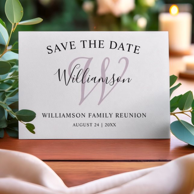 Family Reunion Monogram Simple Save The Date (Creator Uploaded)