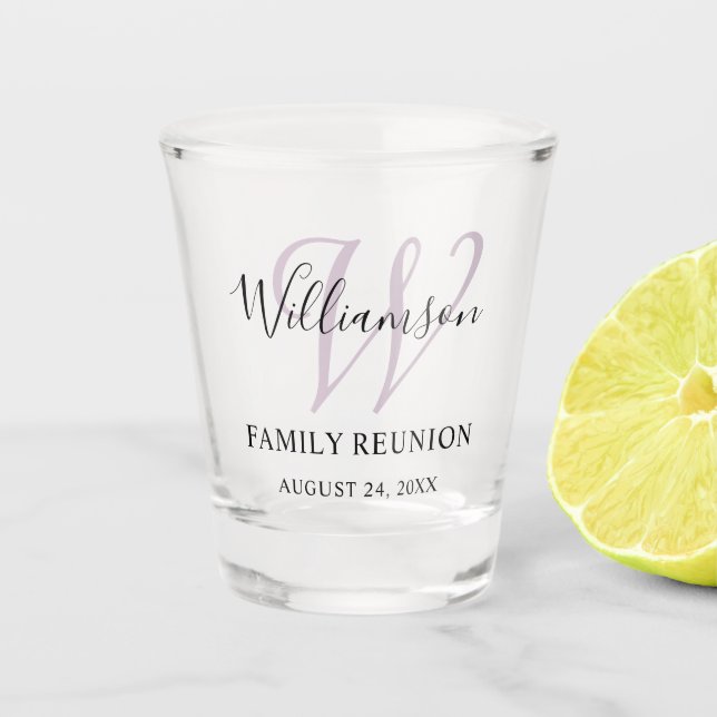Family Reunion Monogram Simple Shot Glass (Front)