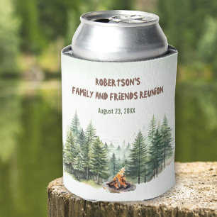 Family Reunion Name Forest Campfire Green Can Cooler