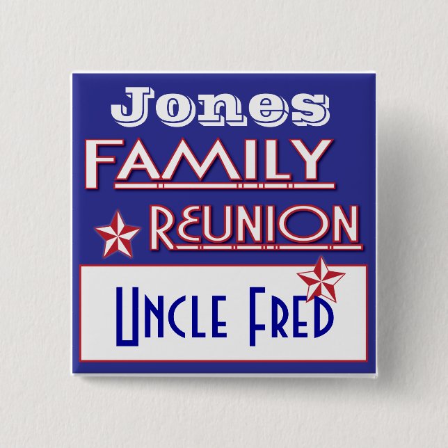family reunion name tag 15 cm square badge (Front)