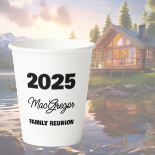 Family Reunion Name Year Paper Cups