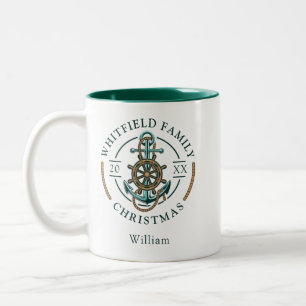 Family Reunion Nautical Christmas Holidays Two-Tone Coffee Mug