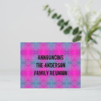 Family Reunion Neon Pink Blue Tie Dye Announcement