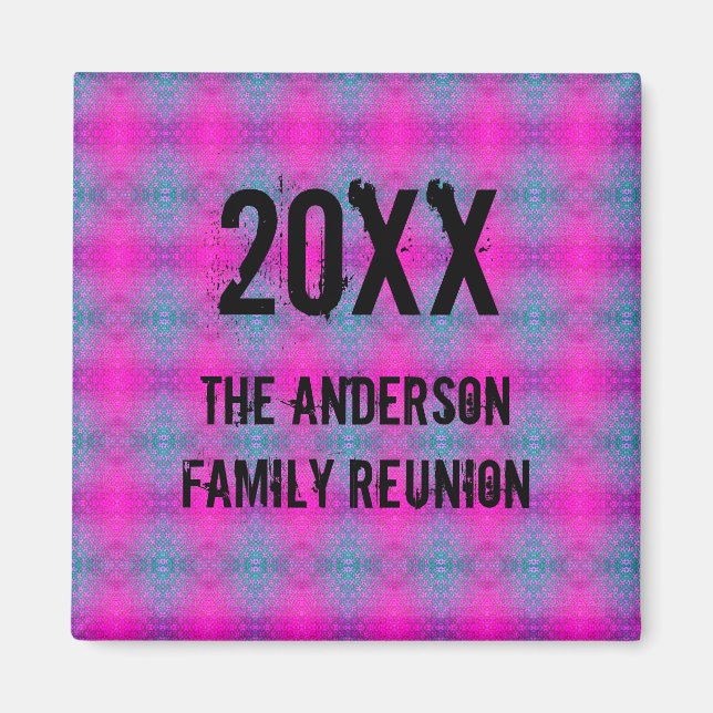 Family Reunion Neon Tie Dye Annual Picnic Magnet (Front)