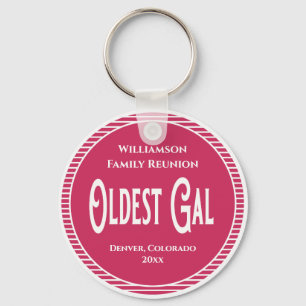 Family Reunion Oldest Gal Award Key Ring