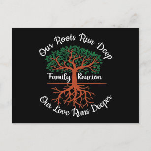 Family Reunion Our Roots Run Deep Tree Postcard