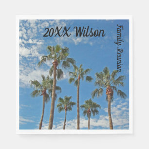 Family Reunion Palm Trees and Blue Sky Photo Napkin