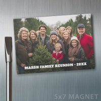 Family Reunion Panoramic Photo with Type Magnet